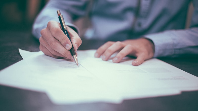 Legal documents on a desk